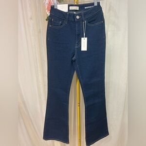 Warp + Weft Bootcut High Rise Jeans Dark Wash Stretch Size 26
